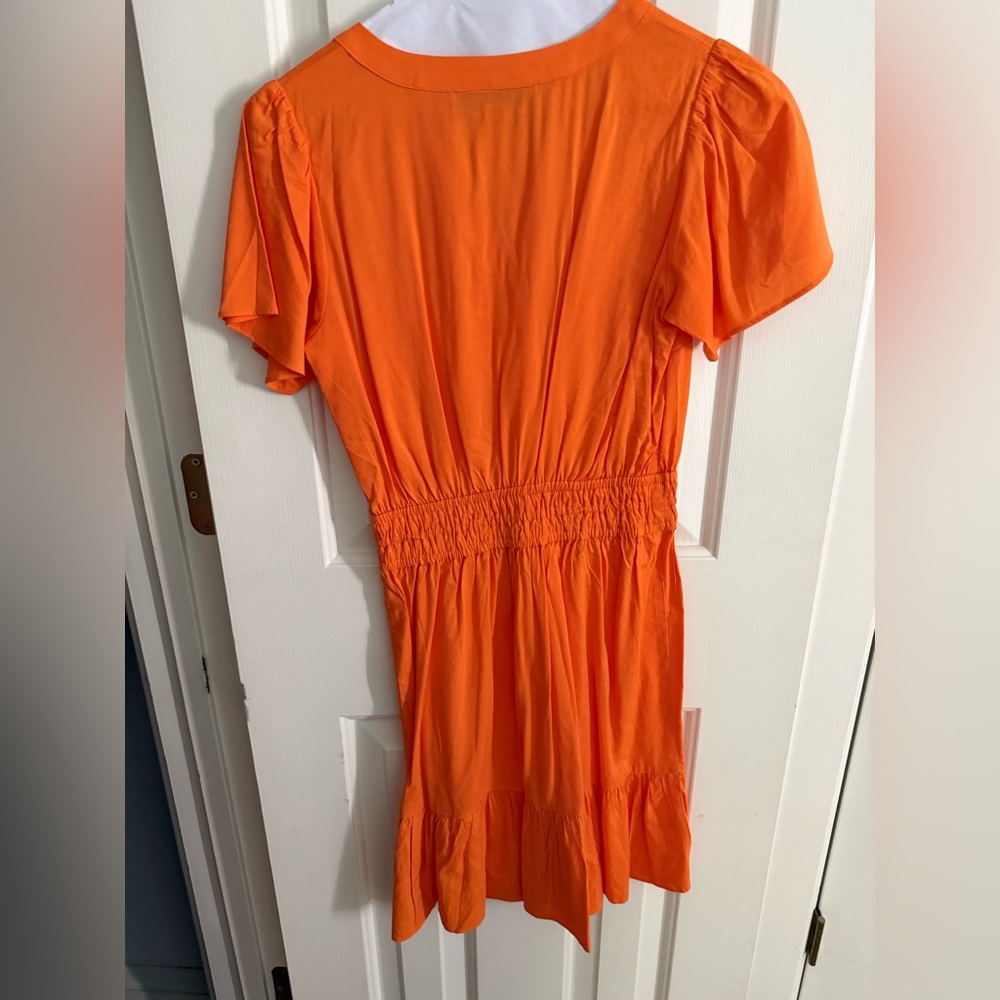 LOFT Orange V-Neck Dress - Picture 2 of 3